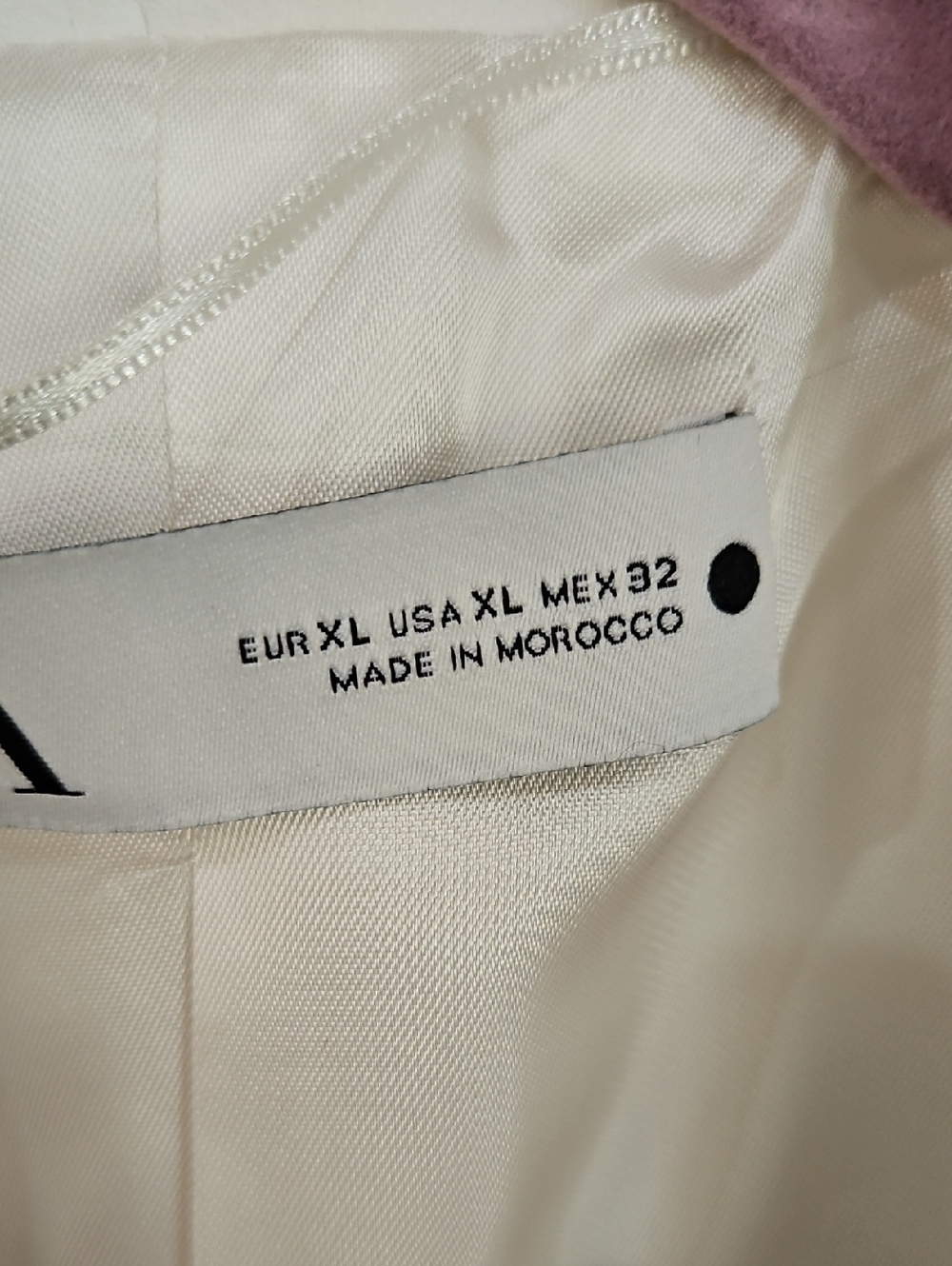 NWT Zara White Shawl Collar Blazer Size XL Shoulder Pads Lined - Picture 6 of 7